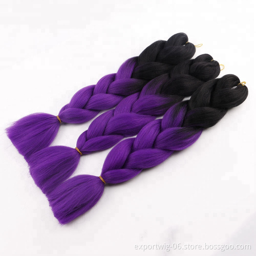 Private Label Synthetic Hair Ombre Braiding Hair Extensions Jumbo Attachments Crochet Braids Synthetic Braiding Hair Extensions